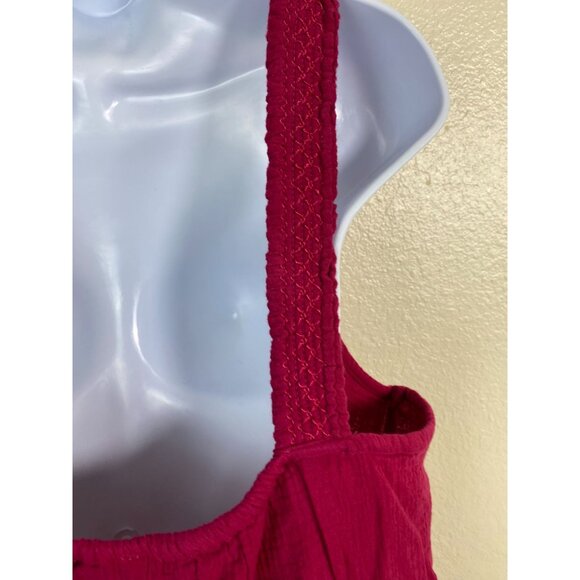 Sundance Sleeveless Gauzy Cotton Tank Top Women size XL Fuchsia Pink Vacation - Picture 10 of 13